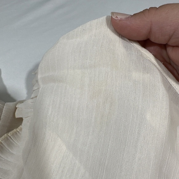 USED $158 Tularosa [ XS ] Margo Ruffle‎ 3/4 Sleeve Top in Cloud Ivory - Picture 9 of 16